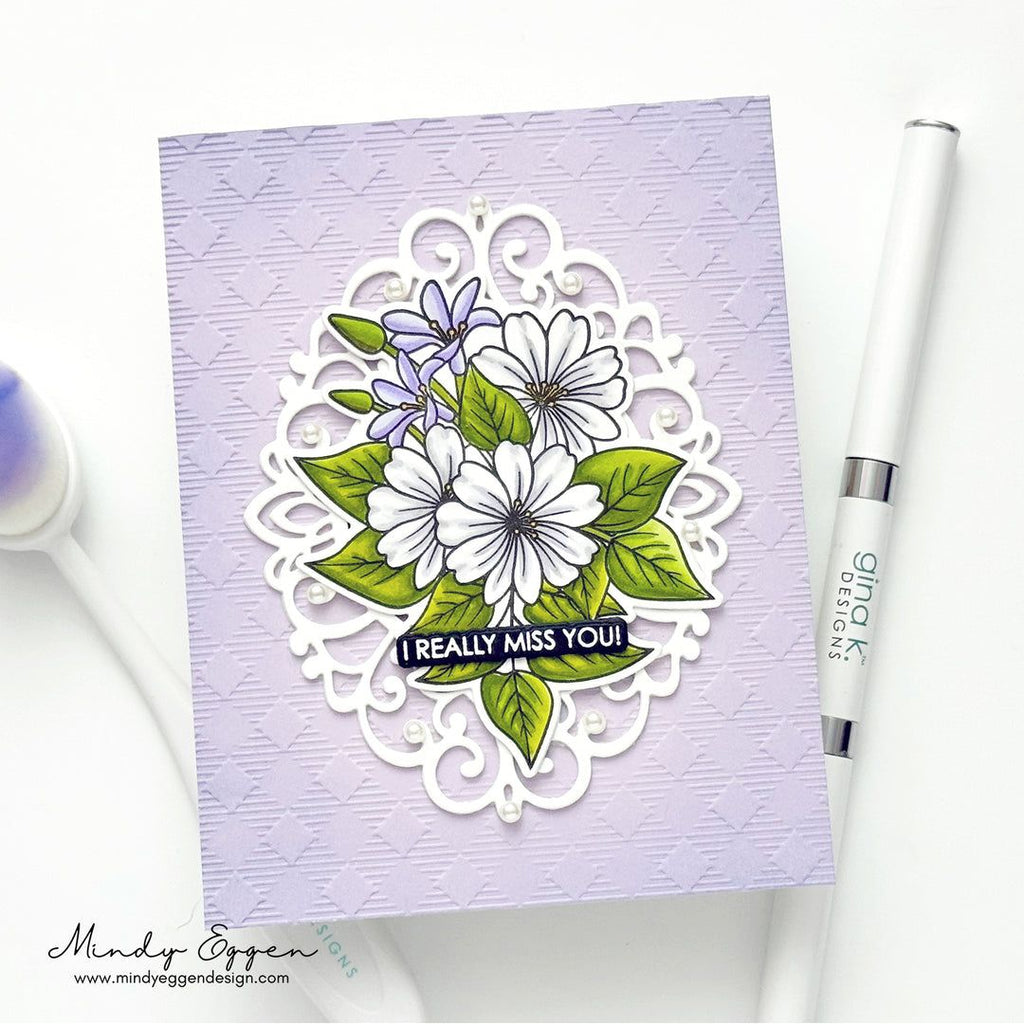 Purple Greeting Card with 'I Really Miss You' sentiment