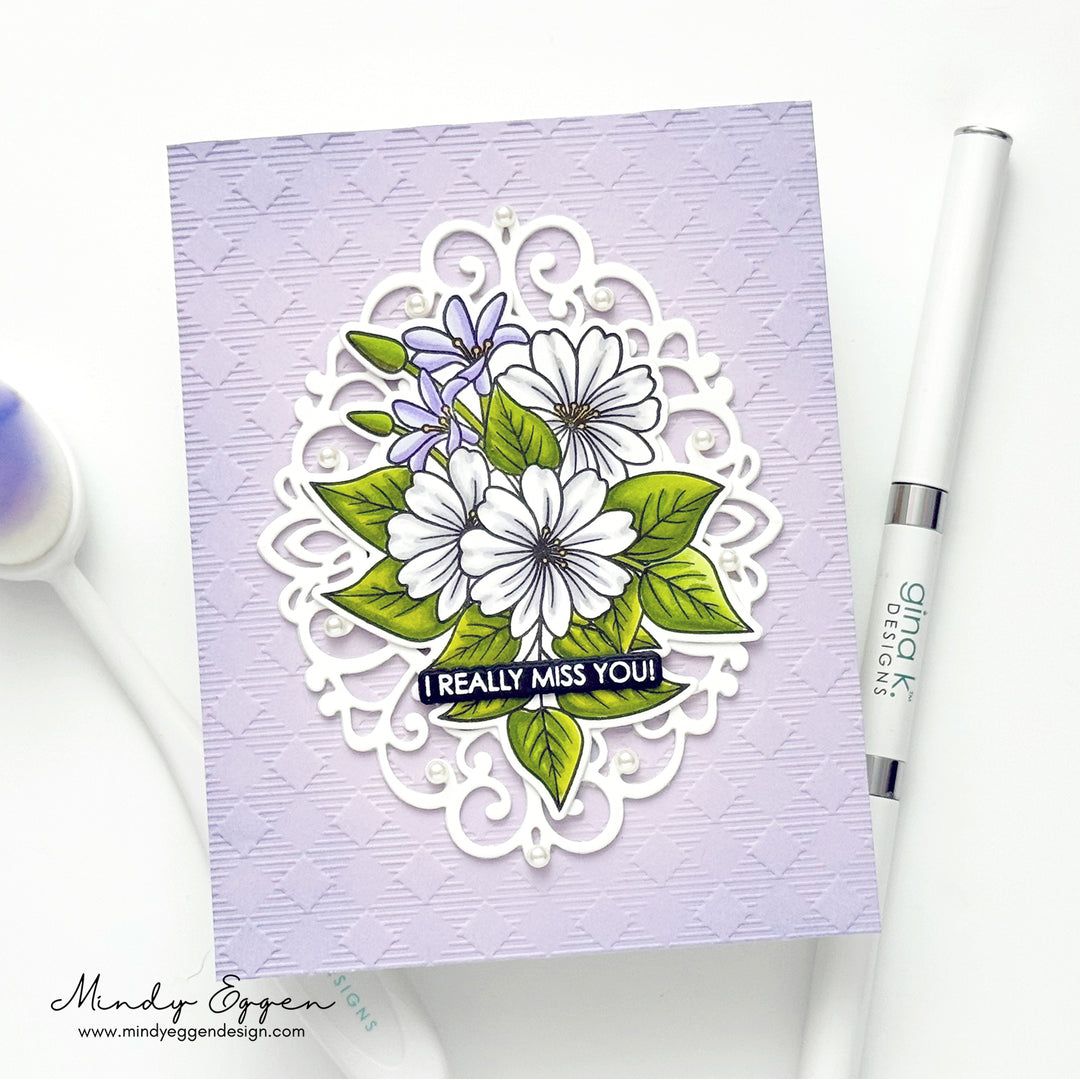 Purple Greeting Card with 'I Really Miss You' sentiment