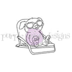 Purple Onion Designs Amos Sunning Unmounted Cling Stamp pod6053
