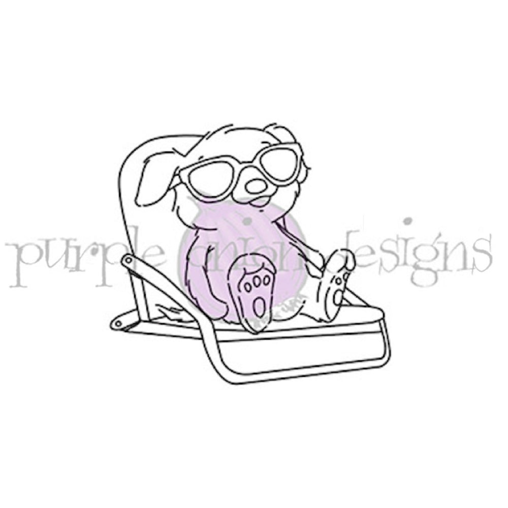 Purple Onion Designs Amos Sunning Unmounted Cling Stamp pod6053