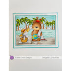 Purple Onion Designs Beachscape Background Unmounted Cling Stamp pod5075 Beach Card
