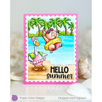 Purple Onion Designs Beachscape Background Unmounted Cling Stamp pod5075 Hello Summer Card