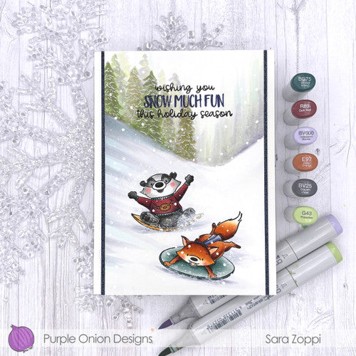 Purple Onion Designs Benjamin Unmounted Cling Stamp pod6002 Sara Zoppi Card