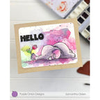 Purple Onion Designs Blue Days Unmounted Cling Stamp pod5045 Hello Card