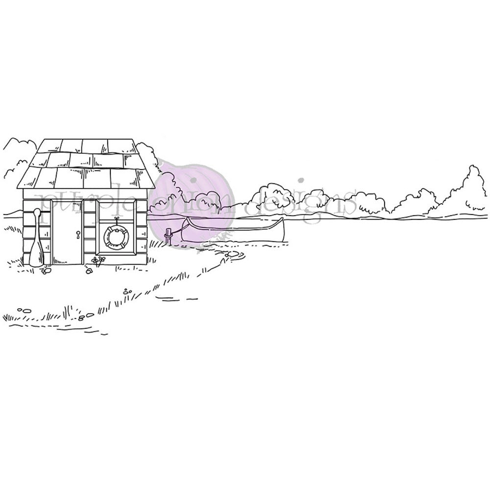 Purple Onion Designs Boat House Unmounted Cling Stamp pod6035