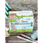 Purple Onion Designs Boat House Unmounted Cling Stamp pod6035 Floating By To Say Hi