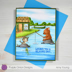 Purple Onion Designs Boat House Unmounted Cling Stamp pod6035 Wishing You A Relaxing Day