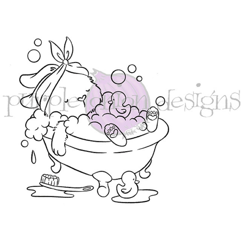 Purple Onion Designs Bubble Bath Time Unmounted Cling Stamp pod5044