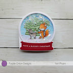 Purple Onion Designs Buck Unmounted Cling Stamp Set pod1421 Have A Blessed Christmas Card