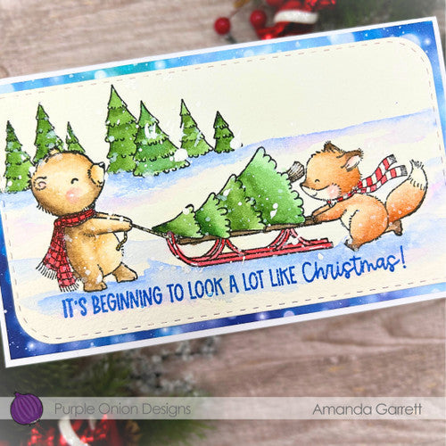 Purple Onion Designs Carlie And Vincent Unmounted Cling Stamp pod1423 Amanda Garrett Card