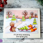 Purple Onion Designs Carlie And Vincent Unmounted Cling Stamp pod1423 Claudia Cubas Card