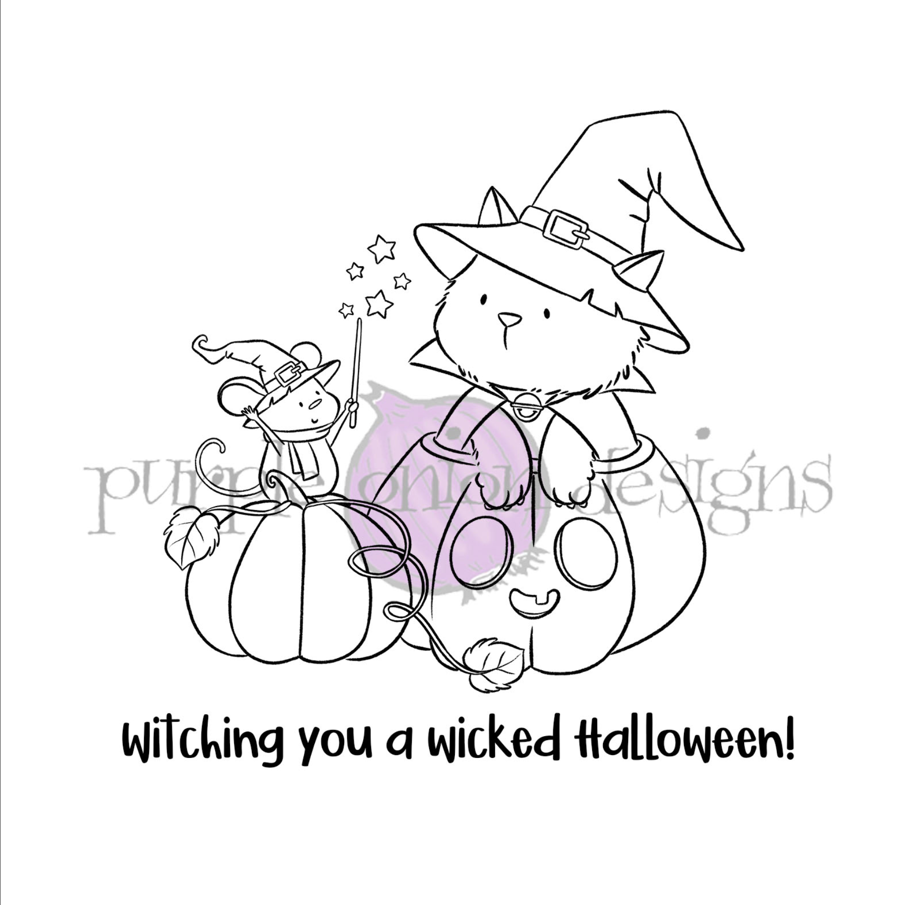 Purple Onion Designs Cast A Spell Unmounted Cling Stamp pod5056