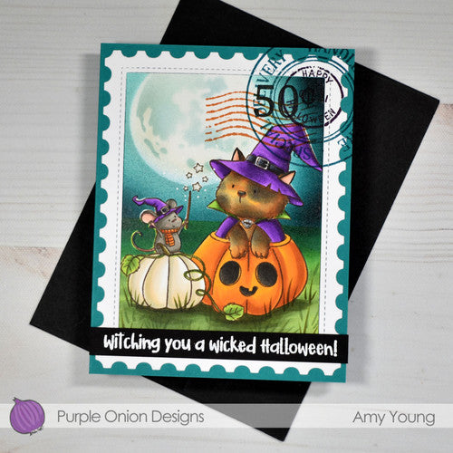 Purple Onion Designs Cast A Spell Unmounted Cling Stamp pod5056 Amy Young Moon Card