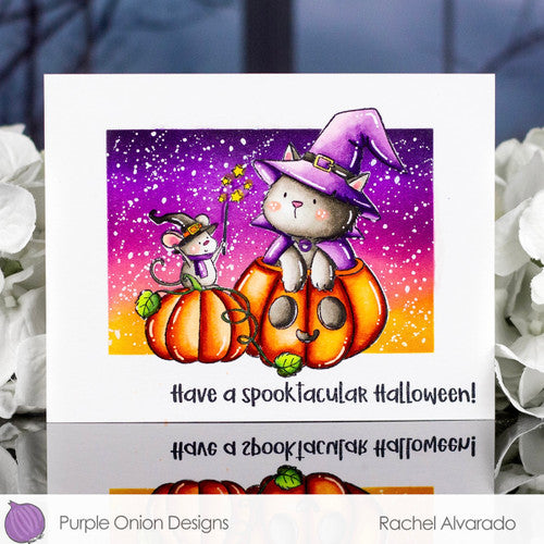 Purple Onion Designs Cast A Spell Unmounted Cling Stamp pod5056 Rachel Alvarado Card