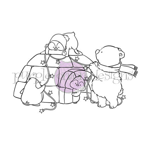 Purple Onion Designs Christmas Igloo Unmounted Cling Stamp pod5033