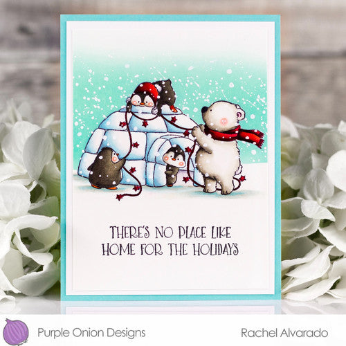 Purple Onion Designs Christmas Igloo Unmounted Cling Stamp pod5033 Rachel Alvarado
