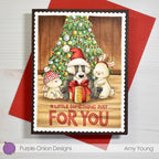 Purple Onion Designs Christmas Present Unmounted Cling Stamp pod5035 Amy Young Card