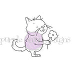 Purple Onion Designs Clyde Picking Flowers Unmounted Cling Stamp pod6050