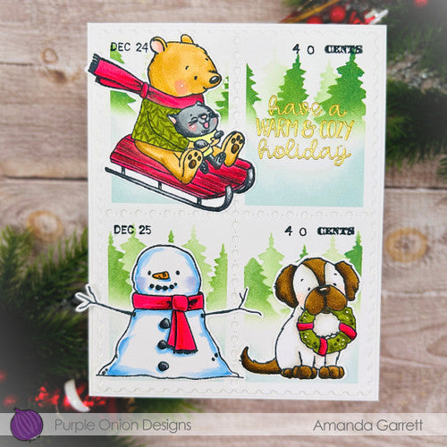 Purple Onion Designs Dandy And Little Roo Unmounted Cling Stamp pod6005 Amanda Garrett Card
