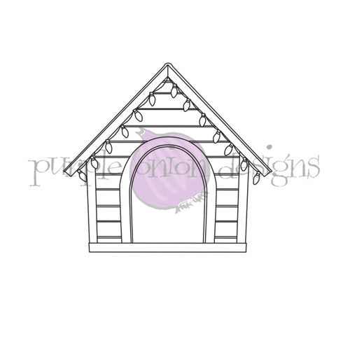 Purple Onion Designs Decorated Dog House Unmounted Cling Stamp pod6014