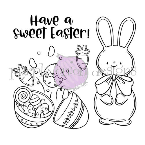 Purple Onion Designs Easter Confections Unmounted Cling Stamp pod5071