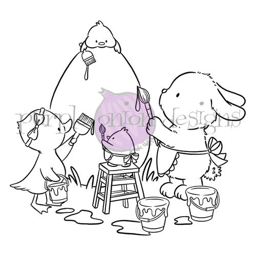 Purple Onion Designs Eggstravaganza Unmounted Cling Stamp pod5070
