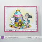 Purple Onion Designs Eggstravaganza Unmounted Cling Stamp pod5070 Easter Painting Card