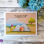 Purple Onion Designs Field Background Unmounted Cling Stamp pod6033 Lucky Friend Card