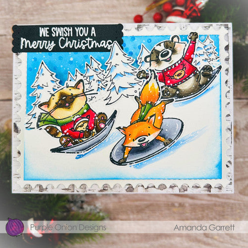 Purple Onion Designs Finn Unmounted Cling Stamp pod6003 Amanda Garrett Card