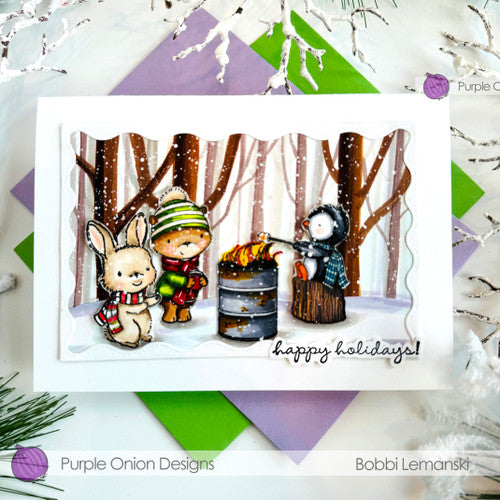 Purple Onion Designs Fire Barrel Unmounted Cling Stamp pod1431 Bobbi Lemanski Card