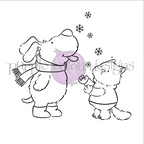 Purple Onion Designs Flappy And Tofu Snowflake Fun Unmounted Cling Stamp pod5060