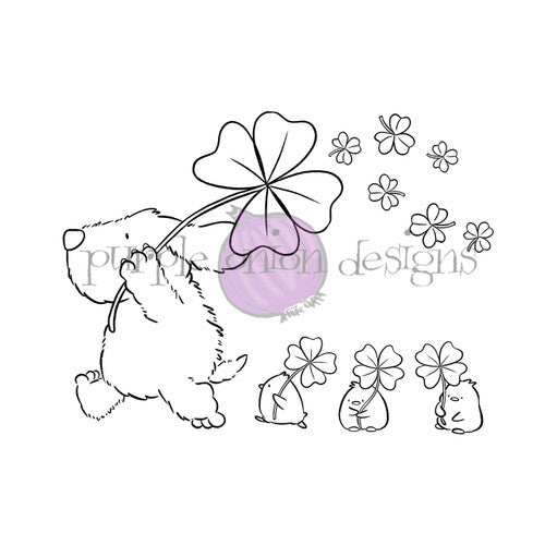 Purple Onion Designs Flappy's Lucky Day Unmounted Cling Stamp pod5018