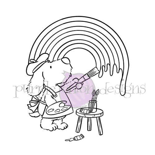 Purple Onion Designs Flappy's Rainbow Unmounted Cling Stamp pod5079