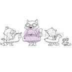 Purple Onion Designs Floatie Gang Unmounted Cling Stamp pod6039