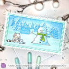 Purple Onion Designs Frost The Snowman Unmounted Cling Stamp pod6015 Beata Glow Card
