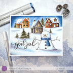Purple Onion Designs Frost The Snowman Unmounted Cling Stamp pod6015 Liz Vefall Card