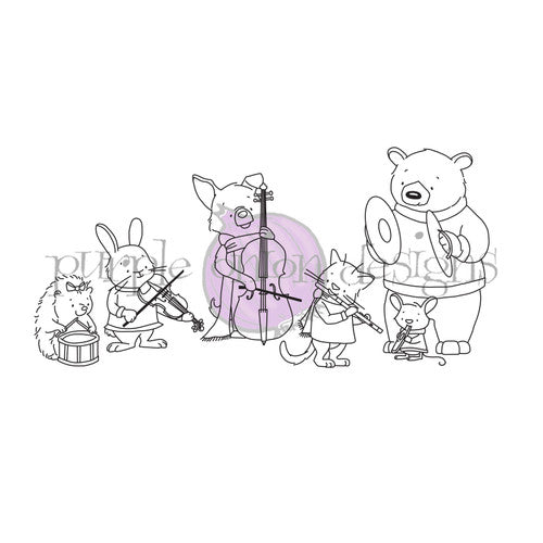 Purple Onion Designs Frostypine Orchestra Unmounted Cling Stamp pod6058