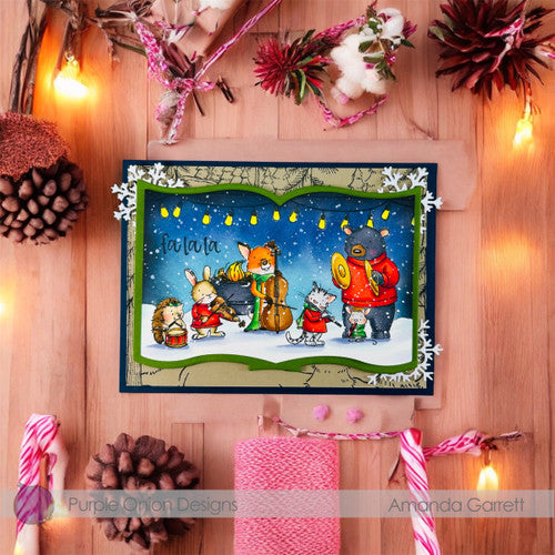 Purple Onion Designs Frostypine Orchestra Unmounted Cling Stamp pod6058 Amanda Garret