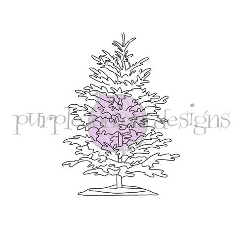 Purple Onion Designs Frostypine Tree Unmounted Cling Stamp pod6068