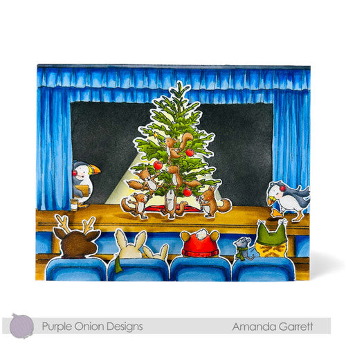 Purple Onion Designs Frostypine Tree Unmounted Cling Stamp pod6068 Amanda Garrett