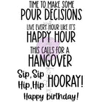 Purple Onion Designs Good Libations Unmounted Cling Stamp pod9034