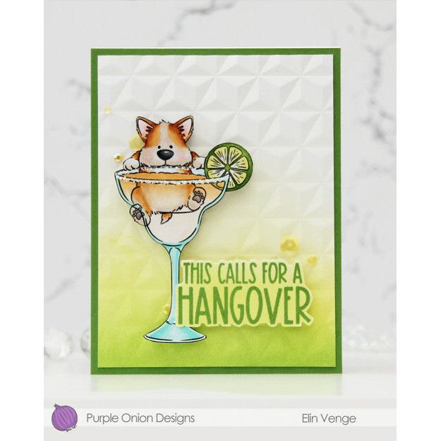 Purple Onion Designs Good Libations Unmounted Cling Stamp pod9034 Hangover Card