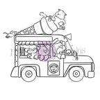 Purple Onion Designs Happy Cone Mobile Unmounted Cling Stamp pod5078