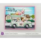Purple Onion Designs Happy Cone Mobile Unmounted Cling Stamp pod5078 Have The Sweetest Day Card