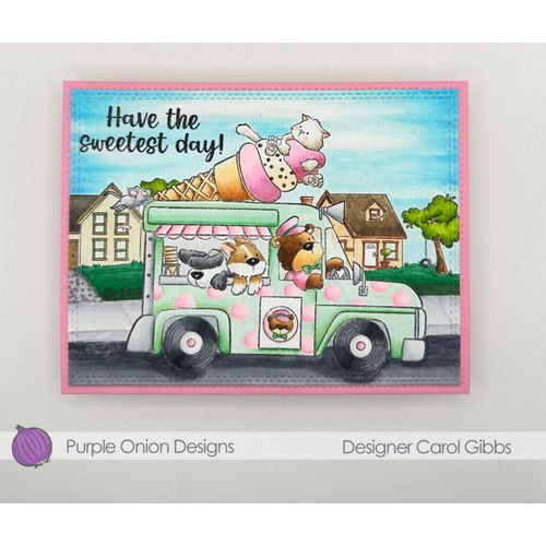 Purple Onion Designs Happy Cone Mobile Unmounted Cling Stamp pod5078 Have The Sweetest Day Card