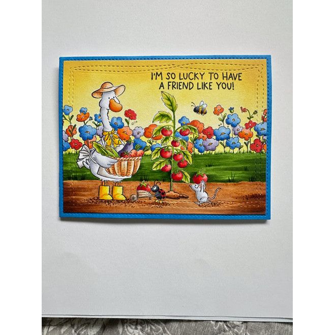Purple Onion Designs Happy Harvest Unmounted Cling Stamp pod5041 Lucky Friend Card