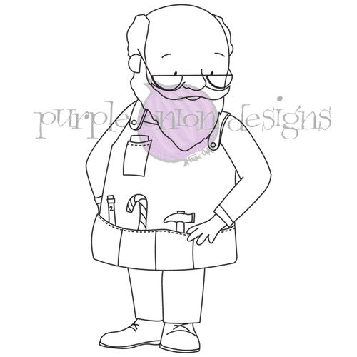 Purple Onion Designs Kris Kringle Unmounted Cling Stamp pod6009