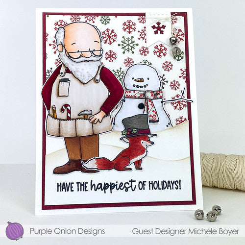 Purple Onion Designs Kris Kringle Unmounted Cling Stamp pod6009 Michele Boyer Card