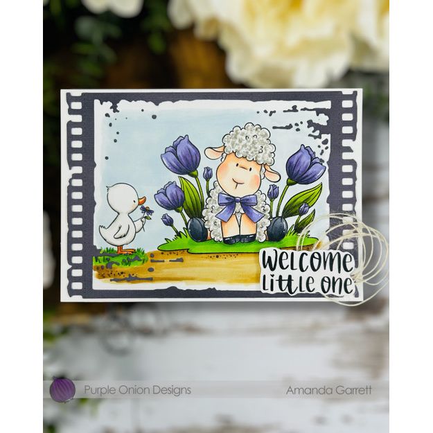Purple Onion Designs Lamby And Ducky Welcome Spring Unmounted Cling Stamp pod6053 Welcome Little One Day