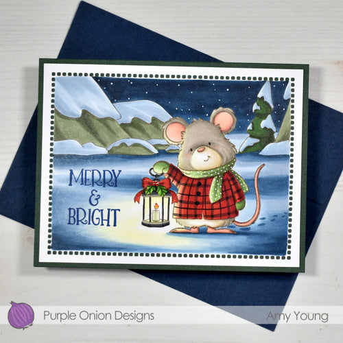 Purple Onion Designs Let It Glow Unmounted Cling Stamp pod5061 Amy Young Card